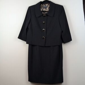 Jessica Howard Black Blazer and Sleeveless Dress 2-Piece Set Size 12P Classic